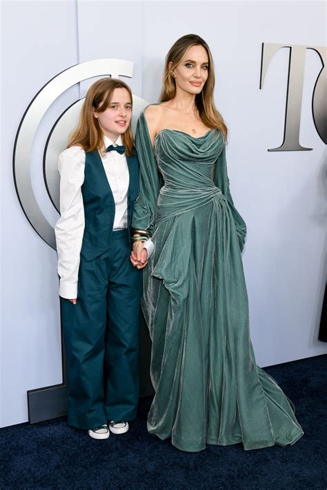 Angelina Jolie Wows In Versace at Tony Awards with Daughter 